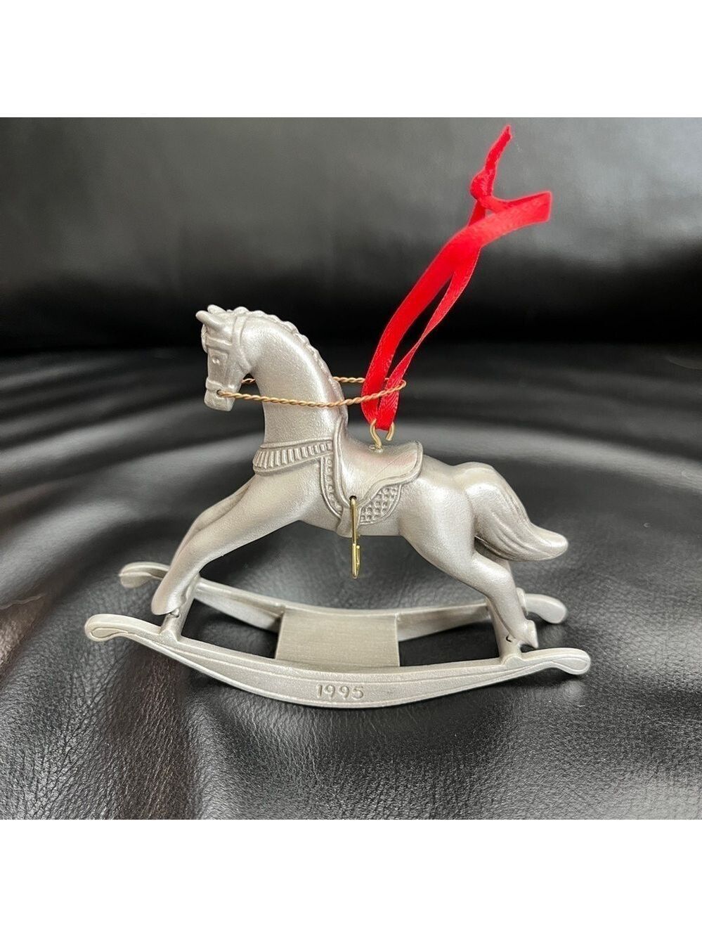 HALLMARK Anniversary Edition 1995 Pewter Rocking Horse Christmas Decor Gift